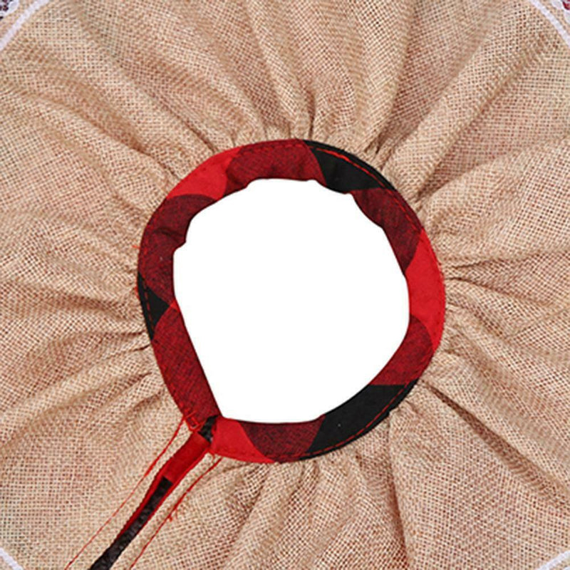Christmas Cloth Cake Tree Skirt Home Outdoor Decor Plaid Carpet Floor Mat