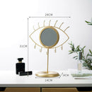 Eye Design Tabletop Mirror Jewelry Storage Organizer: Metal Holder Hanging
