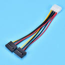 Molex to 2 SATA Dual Power Y Splitter Adaptor Cable Lead 2 Way 4 Pin -15 Pin M&O