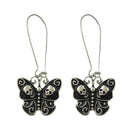 Female Black Butterfly Skulls Dangle Earrings Gothic Women Earring Hook