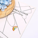 Fashion Colorful Rainbow Pendant Round Beads Chain Women Men Necklace Jewelr Gw