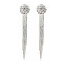 Fashion Women Long Tassel Leaves Crystal Ear Stud Drop Dangle D5A5 Earrings D4L5