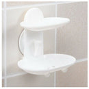 Double Soap Dish Strong Suction Soap Holder Cup Tray for Shower Bathroom (W D2A8