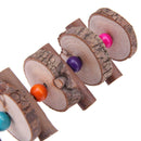 Wood String Bell Toys for Pet Bird Parrots Play Bite Hanging Cage Accessory A