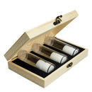 Wooden Storage Box Display Collection Case and3 Pcs Clear Round Coin Tubes  G2V3