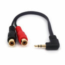 0.6FT 20cm 90 degree Right-angled 3.5mm (Mini) 1/8 inch TRS Stereo Male to