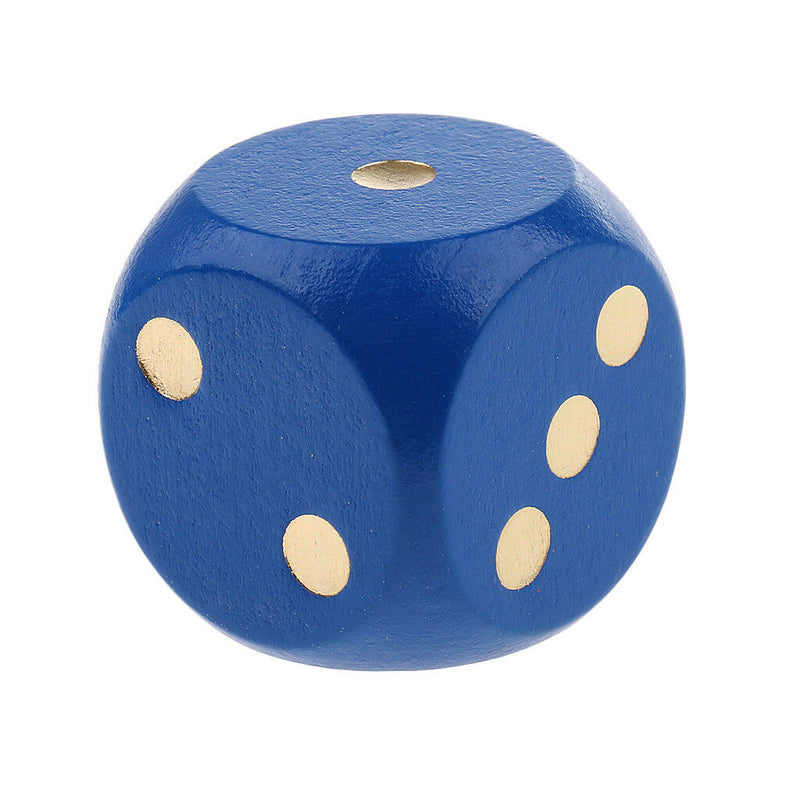 Set of 10 Wooden D6 Dice 3cm Gaming Dice for D&D RPG Accessories Blue