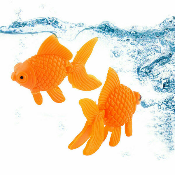 10pcs Orange Plastic Fish Tank Ornament .Artificial Swing Tail Goldfish