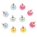 10Pcs/Set Mini Food Doughnut Pendants DIY Decoration Charms Jewelry Findings BX