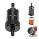 8mm Petrol Gas Fuel Filter Aluminium for Motorbike ATV Quad Inline Black