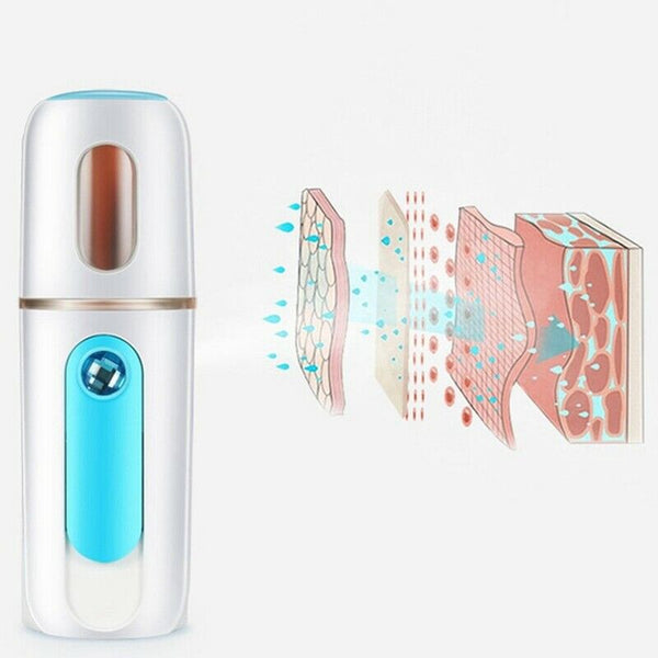 Blue Portable Usb Mist Sprayer Facial Nebulizer Steamer Moisturizing Skin C I8N9