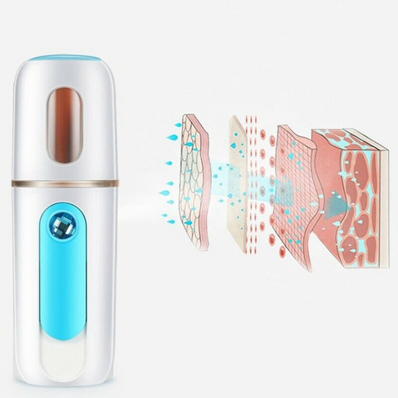 Blue Portable Usb Mist Sprayer Facial Nebulizer Steamer Moisturizing Skin C I8N9