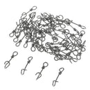 Pack of 100pcs Black Fishing Fastach Clips Fishing Clips Swivels Connector