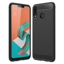 Carbon Fiber Phone Case TPU Soft Shell Cover for ASUS Zenfone5Z (Black) A