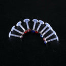 10X 14G Acrylic Zircon Labret Nose Rings Lip Bar Ring Body Piercing JewelryB Gw