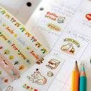 6 Sheets PVC Cute Cartoon Cat Paper Stickers for Diary Scrapbooking Crafts D1U0