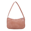 Retro Alligator PU Leather Handbag Women Casual Totes Shoulder Bag (Pink)