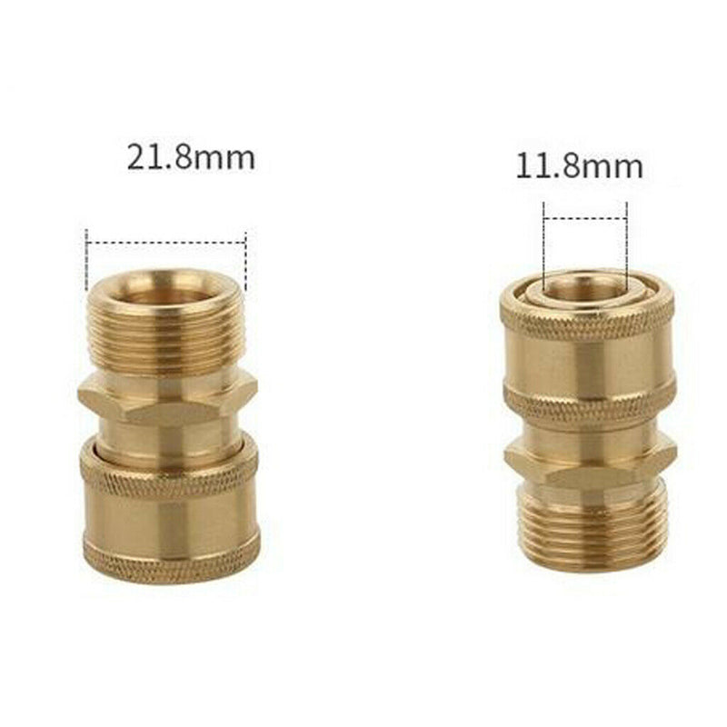 8Pcs M22x1.5mm Pressure Washer Hose Connector Quick Coupler Male & Female Brass