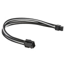 6 Pin PCIE Graphics Card GPU PSU Extension Cable 11.8in/30cm - Sleeved Black &