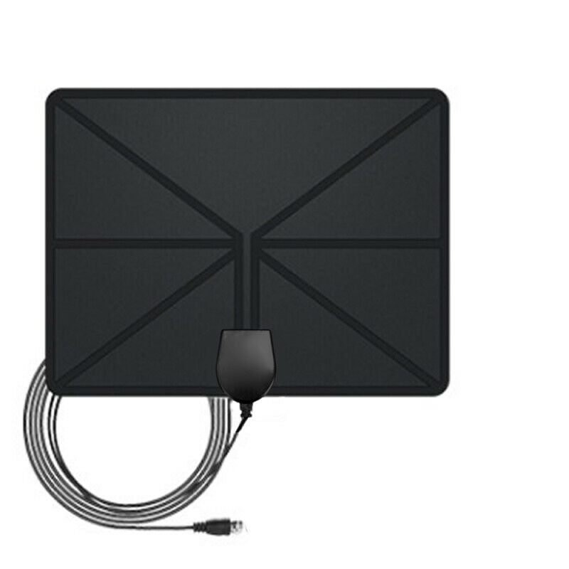 Flat Indoor Digital TV Antenna 50 Mile Range Signal Booster Amplifier H NDN