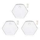 3 x Wall Mounted Transparent Glass Hydroponic Vase Terrarium Container - Hexagon