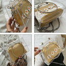 Women'S Solid Color Transparent Jelly Shoulder Bag Ladies Fashion Chain Mes