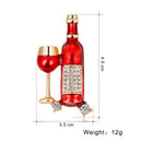Red Wine Cup Wine Bottle Shape Pin Brooches For Women Men Hats Suit AccessoSEAU