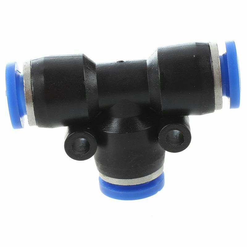 5 Pcs 6mm to 6mm T Style One Touch Fittings Push in Quick Connectors J9E4