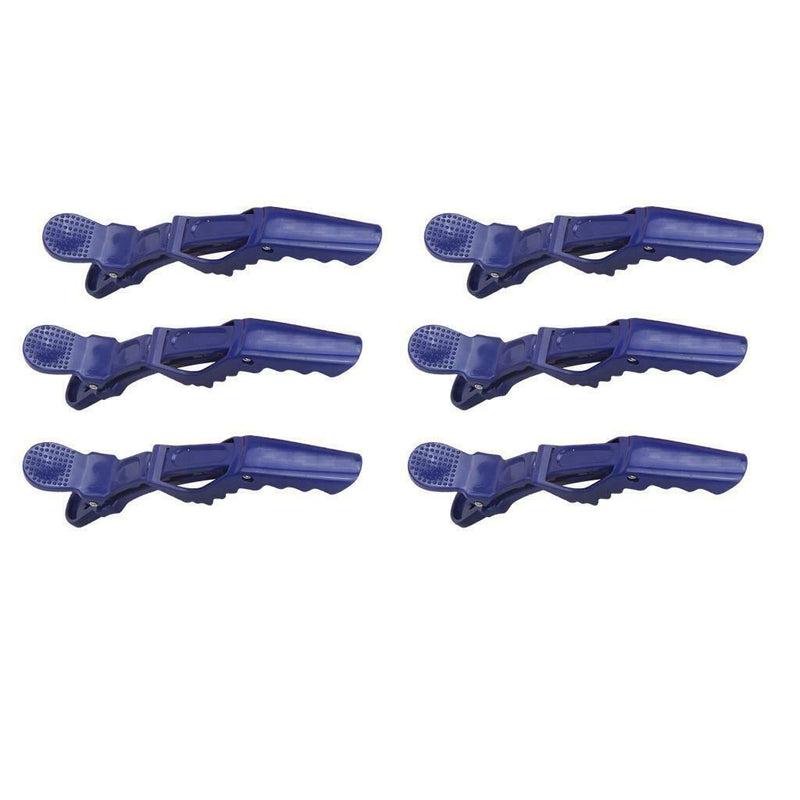 6Pcs Professional Hair Sectioning Clips Duckbill Clamp Extra Large Blue