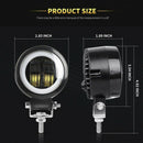 3''Inch 20W Motor White LED Spot Round Work Lights Driving Fog Lamp Offroad  J&M