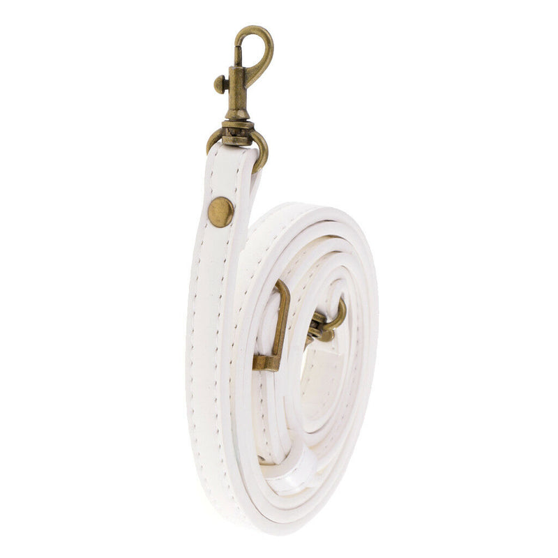 Adjustable PU Leather Handbag Shoulder Bag Strap Replacement White 12mm Wide