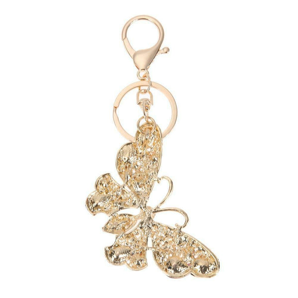 Crystal Butterfly Rhinestone Women Bag Pendant Keyring Keychain Key Holder #gib