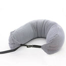Microbeads U Shaped Travel Pillow Airplane Car Comfort Neck Support Black