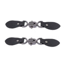 Pair of PU Leather Snap Toggle Closure Toggle Buttons with Metal Buckle Clip for