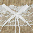 Retro Rustic Wedding Party Lace Burlap Jute Ring Bearer Decor Pillow Cushio V8M1