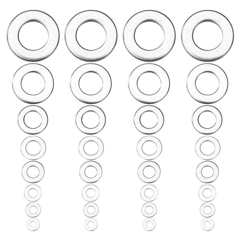 360pcs/box 8 Sizes Stainless Steel Flat Machine Washer Gaskets Assortment