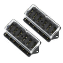 2x Fuse Box Fuse Holder 6 Way Multi-Way Vehicle Circuit Automotive Blade DQO