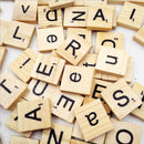 100pcs Wooden Alphabet Scrabble Tiles Black Letters & Numbers Craft Wood