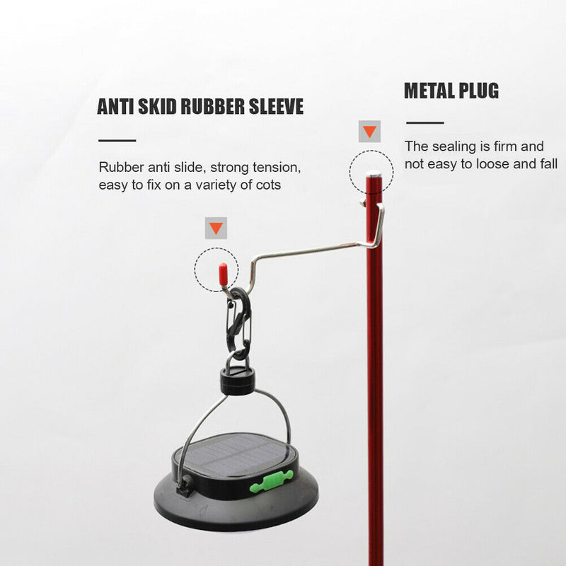 Portable Folding Lamp Pole Camping Picnic Adjustable Light Holder (Red)