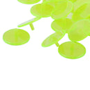 50Pcs Plastic Round Transparent Golf Ball Markers Yellow Green