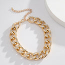 Punk Choker Necklace Rhinestone Hip Hop Thick Chunky Collar Women Jewelry A