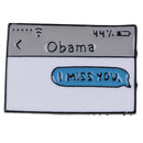 Metal Barack Obama I miss you Hard enamel lapel safety pin Badge FTME