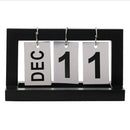 Reusable Flip Chart Perpetual Calendar w/ Wood Frame Office Home Decor Black