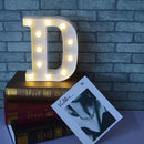 White Large Plastic Marquee Freestanding Alphabet LED Light UP Letters D