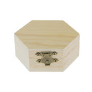 Unfinished Plain Hexagonal Wooden Jewelry Box Trinket Chest Jewelry Gift Box