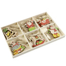 30pcs DIY Wooden Chips Santa Claus Pendants Christmas Tree Hanging Ornament A