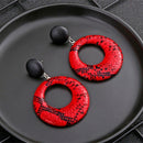 Women'S Geometric Pendant Earrings Large Earrings Snakeskin Party Jewelry B