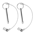 2pcs Quick Release Pins 8mm 5/16inch Dia with Lanyard Replacement for Marine