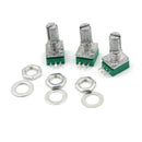 3x Knurled Shaft Single Linear B 10K ohm Rotary Potentiometer RK097N  Z BX