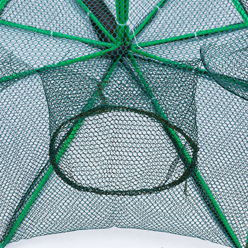 8 Sides 16 Holes Automatic Fishing Net NylonÃ‚Â Crab Fish Trap ShrimpÃ‚Â Cage (F)